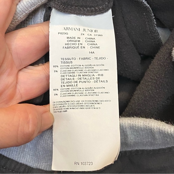 ARMANI JUNIOR Gray Jogger Sweatpants Size 14 Yrs-Unisex - Picture 7 of 8